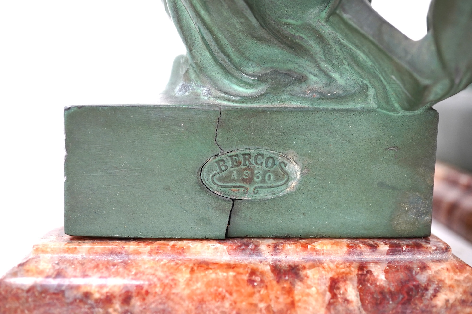 A pair of French Art Deco spelter bookends